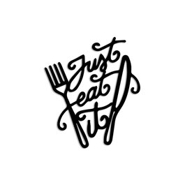 Wallity Just Eat It - Accesorio Decorativo de Pared Metálico Negro